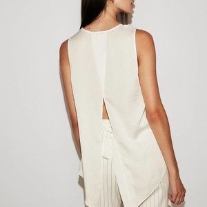 Express Satin Tie Back Ivory Tank